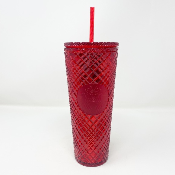 STARBUCKS LIMITED EDITION Red Jeweled Cold Cup Tumbler - Picture 12 of 13